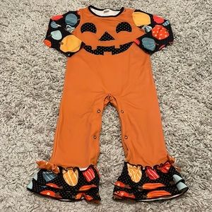 Penelope Plumm Halloween Pumpkin Romper, Size 3T